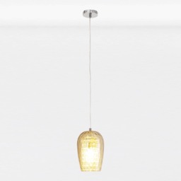 Dimpled Glass and Jewelled Pendant Light Chrome Clear 1