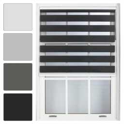 Day and Night Zebra Roller Blind 140cm Wide x 210cm Long Black Black