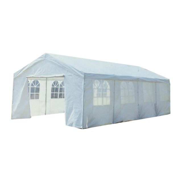 Charles Bentley 8M X 4M Garden Large Marquee Wedding/Party Tent Gazebo - White Showerproof
