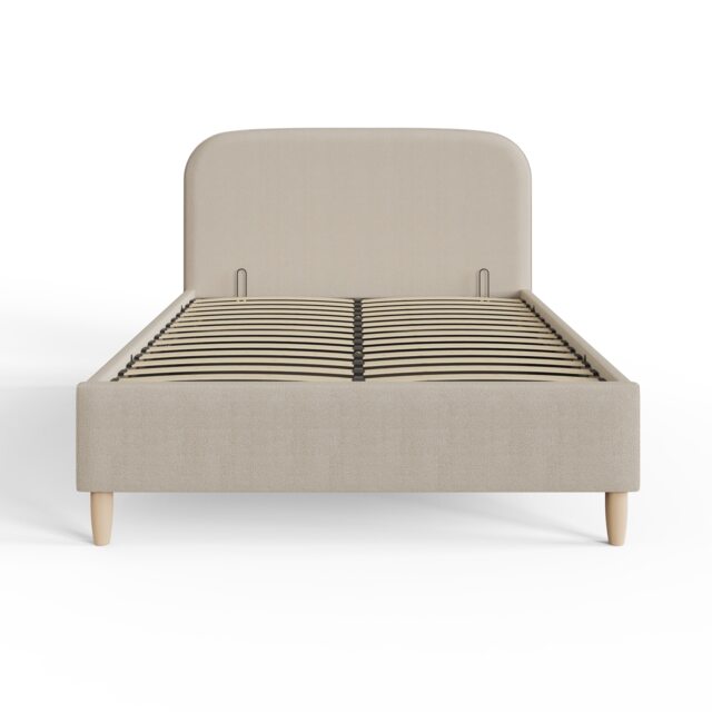 Florence Boucle Ottoman Storage Bed King Natural Stone Grey Natural Stone