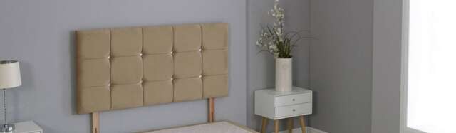 "Mink Plush Velvet Cube Headboard Multi 2FT6 Small Single 20""inch Headboard"