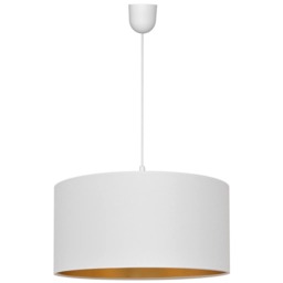 Alba Cylindrical Pendant Ceiling Light White, Gold 40cm