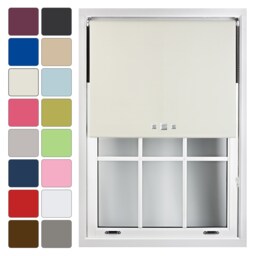 FURNISHED Blackout Roller Blinds with Triple Square Eyelets Cut to Size Easy Fit Window Shade Cream Cream (W) 210cm x (L) 165cm