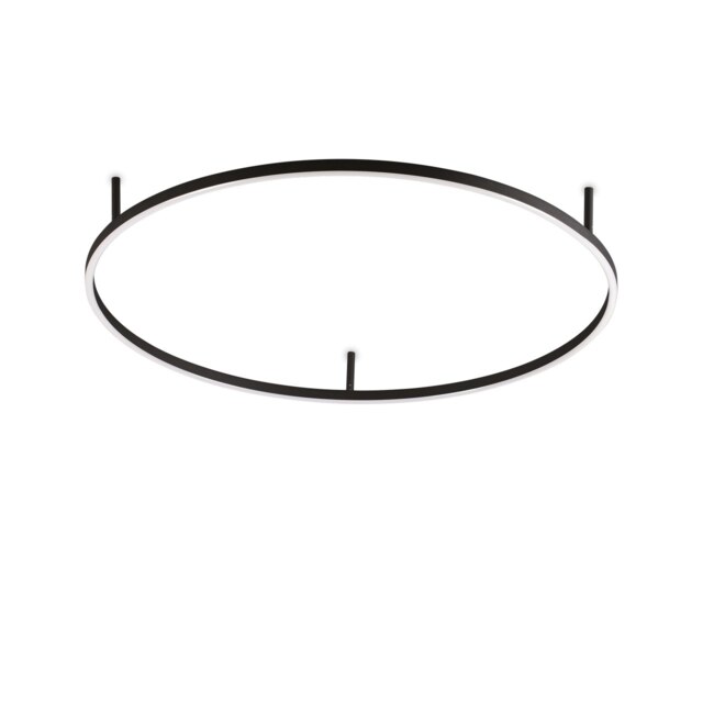 Oracle Slim Non Dim Round 90cm Integrated Led Semi Flush Light Black 3000K