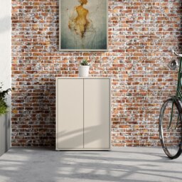 Alice Springs Shoe Cabinet with 2 Doors Push-to-Open in Sand