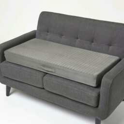 Homescapes Grey Suede Orthopaedic Foam 2 Seater Booster Cushion Grey Grey 100 x 50 x 10 cm