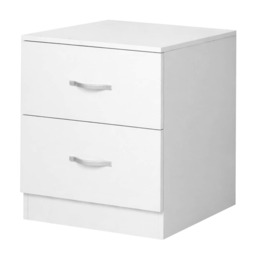 Levede Bedside Table With 2 Drawer Metal Handles Runners White Bedroom Cabinet