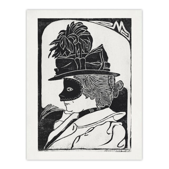 Pierrette Woman With Mask De Mesquita Huge Wall Art Print 18X24 In