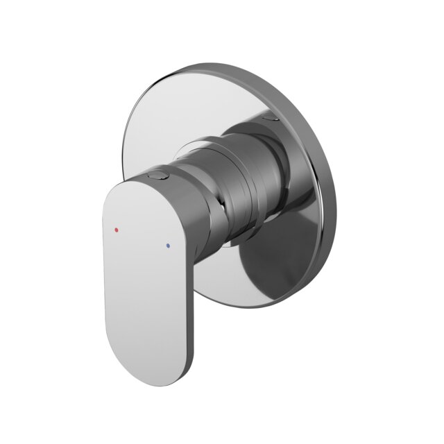 Balterley Current Contemporary Round Concealed Manual Shower Valve with Lever Handle and Round Backplate