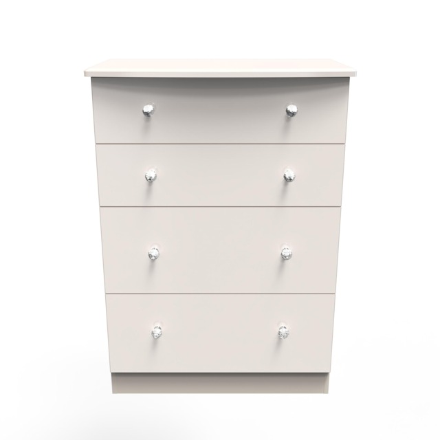 Broadway 4 Drawer Deep Chest of Drawers in Kashmir Gloss (Ready Assembled) Cream Kashmir Gloss