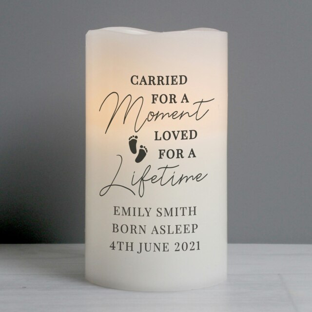 Personalised Carried For A Moment Led Candle Cream