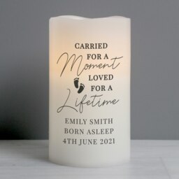 Personalised Carried For A Moment Led Candle Cream