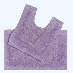 Homescapes Luxury Reversible Cotton Bath Mat Set - Lilac Purple