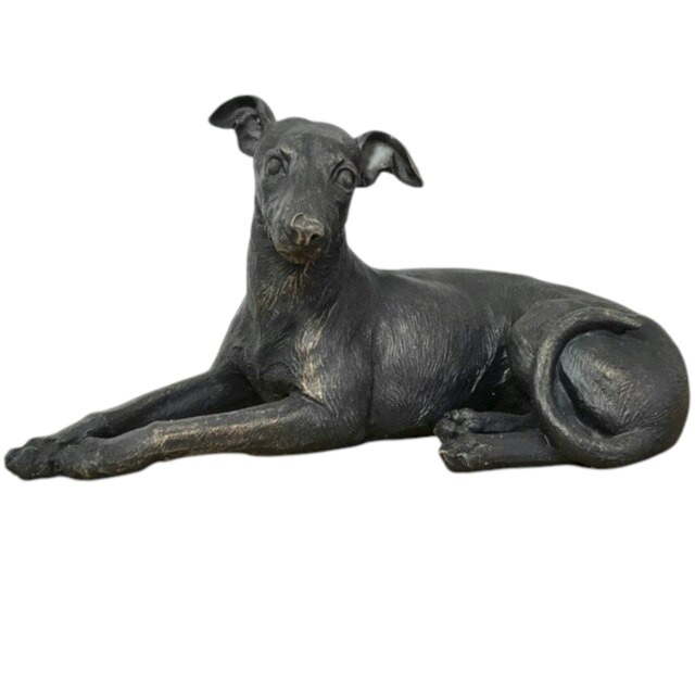 Laying Greyhound Dog Figurine Bronze Effect Home Decoration