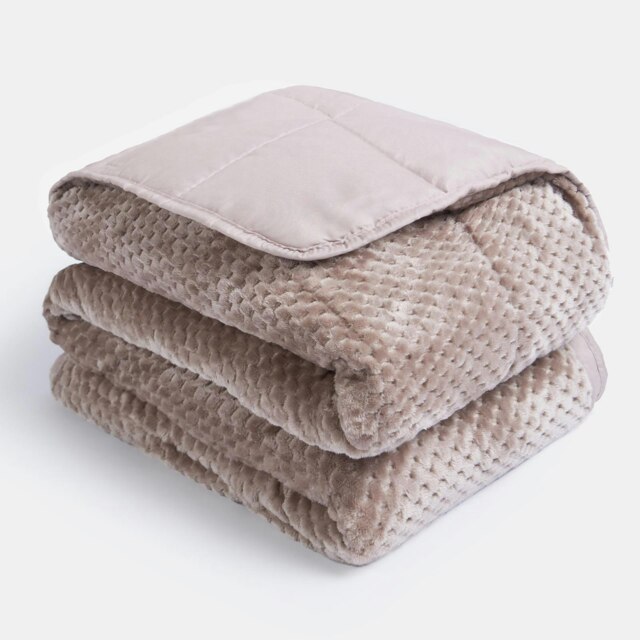 OHS Waffle Fleece Sensory Weighted Blanket 8kg, 150x200cm - Mink