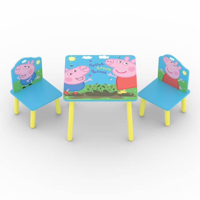 Peppa Pig Table & 2 Chairs - MDF - Wood - L50 x W50 x H48.5 cm