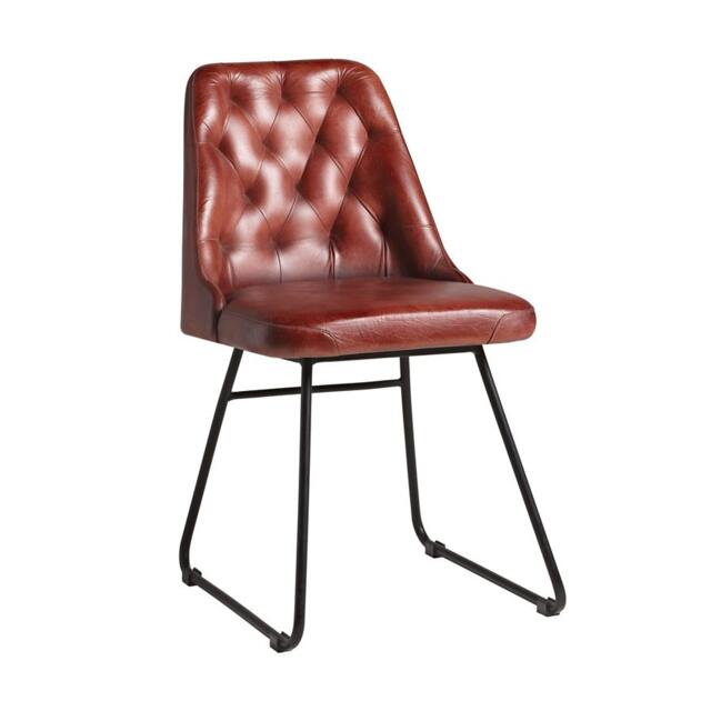 Farland Side Chair - Leather Vintage Red Red