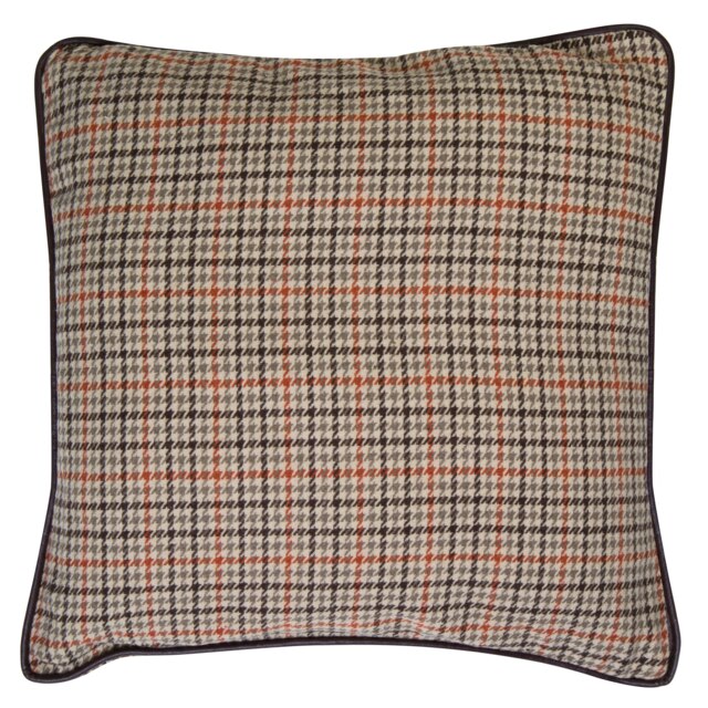 Orsina Beige Check Throw Cushion, Polyester Décor Cushion for Relaxing, Washable Cushion for Sofa, Bed, Chair