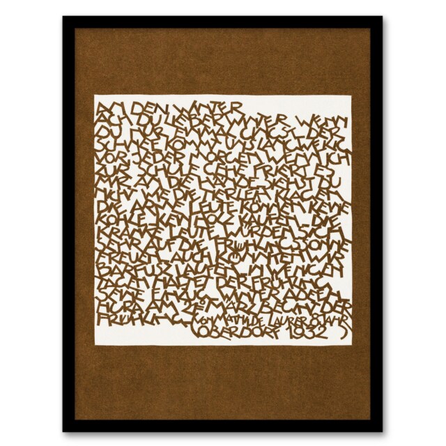 "Winter Typography Painting Reijer Stolk Framed Wall Art Print 12X16"""