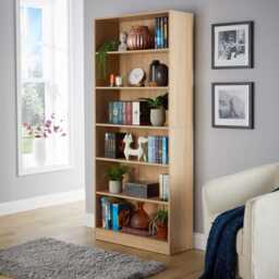 Bookcase Display Shelf Freestanding Book Storage Unit Home Living Room Furniture Brown