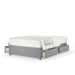 Neptune Spring Silver Plush Velvet 4 Drawer Divan Set King Size