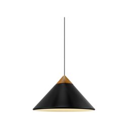 Nordlux Kinto Indoor Pendant Light Black Metal E27 Wood - Mains Powered, IP20