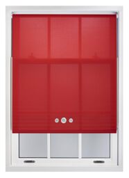 FURNISHED Daylight Roller Blinds with Triple Round Eyelets Easy Install Cut to Size Red Red (W) 60cm x (L) 210cm