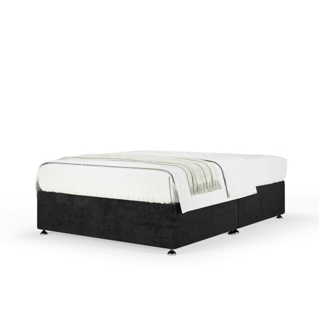 Memory Maestro Memory Foam Black Naples Velvet Divan Set Double