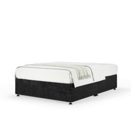 Memory Maestro Memory Foam Black Naples Velvet Divan Set Double
