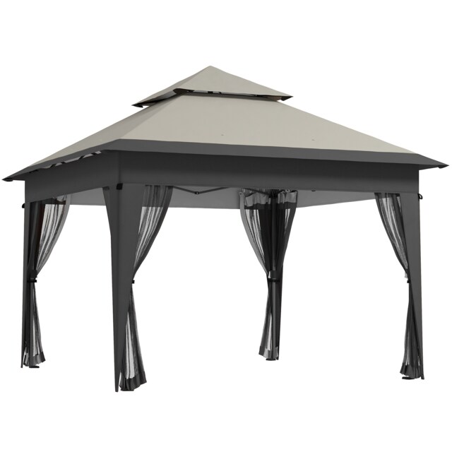 Outsunny 3 x 3(m) Pop Up Gazebo, Instant Shelter with Mosquito Netting, Grey