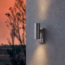 EGLO Riga 5 LED Stainless Steel & Glass Exterior Wall Lamp With Motion Sensor