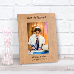 Personalised Bar Mitzvah Wood Picture Frame 6 x 4 Child Graduation