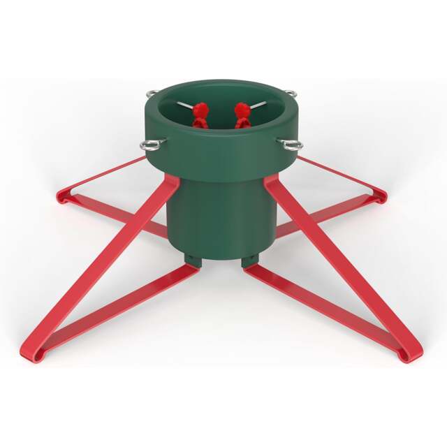 Red/Green Real Christmas Tree Stand Base Holder Trees Up To 2.3M Tall 12cm Trunk 2L Water