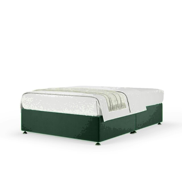 Emerald Green Plush Velvet No Drawer Divan Base Super King