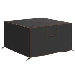 Outsunny Garden Furniture Cover, 420D Waterproof, 125 x 125 x 74 cm, Black Black Black with orange seams 125 x 125 x 74 cm