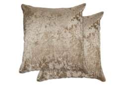 Crushed Velvet Cushion Cover 43cm x 43cm Taupe Brown Natural