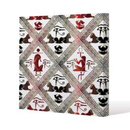 Egyptian Hieroglyphs in Red & Black (Canvas Print) / 46 x 46 x 4cm Multi