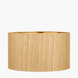 Gold Slubbed Faux Silk Gold Lined Drum Lampshade Gold Gold 1