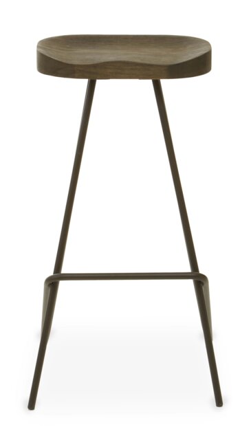 Orsina Black Metal Frame Bar Stool, Sleek Kitchen Stool with Footrest, Contemporary Stool for Bar Counter