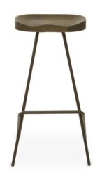 Orsina Black Metal Frame Bar Stool, Sleek Kitchen Stool with Footrest, Contemporary Stool for Bar Counter