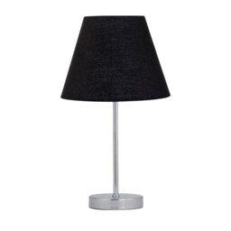Chrome Touch Operated Table Lamp with Black Shade Chrome Black Medium 1