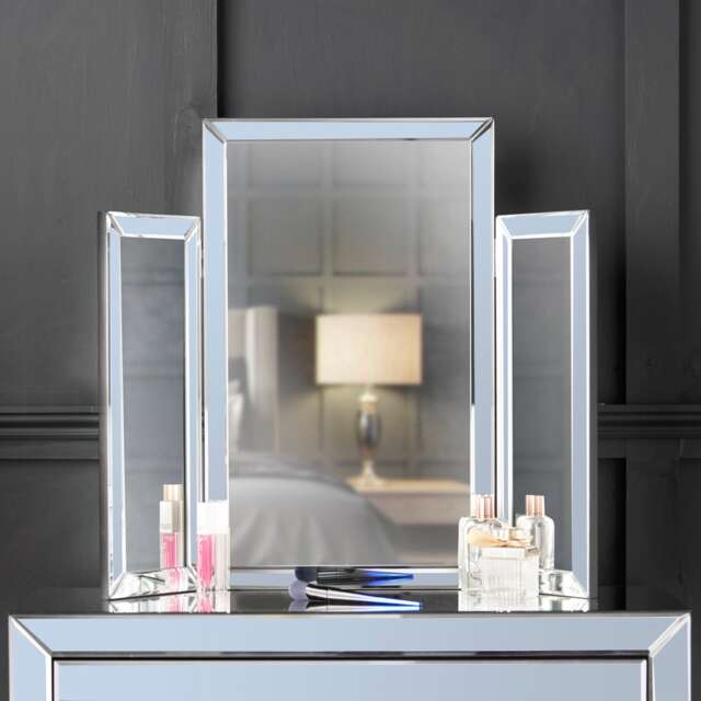 CARME Home - Paloma Grey Tri-Fold Mirror