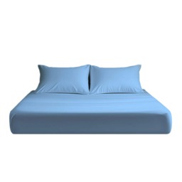 Microfibre Soft Touch Fitted Sheet 25cm Skirt Plain Dyed Bed Linen Blue Blue Sky Blue Double