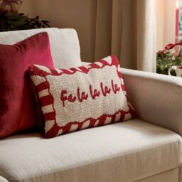 Furn Candy Fa La La Tufted Cushion Red Red/White