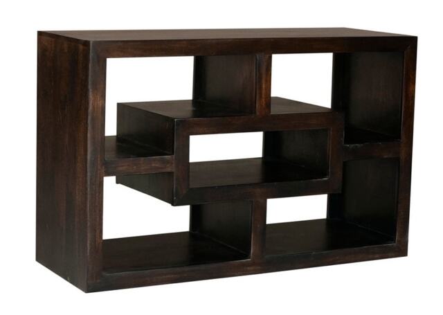 Yoga Straight TV Unit - Mango Wood - L40 x W110 x H70 cm - Dark Finish