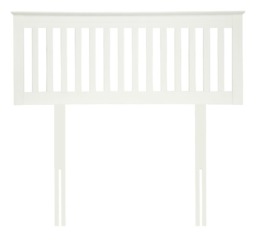 4ft6 Double Pure white wood headboard,bed head end, Tina head board.Wood, wooden shaker style