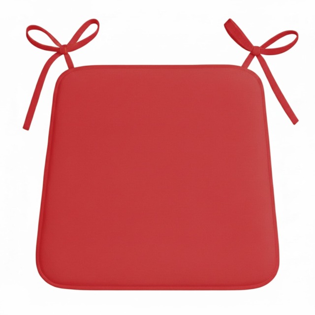 Foam Seat Pad with Ties Comfortable Chair Cushion for Dining, Kitchen Garden Seating Red