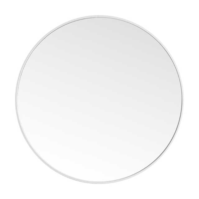 Living and Home 40cm Nordic Round Bathroom Wall Mirror White 40cm