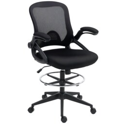 Vinsetto Office Stool, 360 Degree Swivel Height Adjustable Chair, Black Black