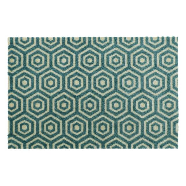 JVL Mega Machine Washable Doormat 50x75cm, Geo Hex